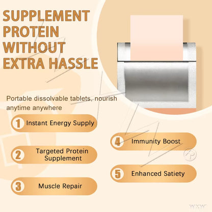Whey Protein Oral Dissolvable Strip Rapid Absorption Muscle Repair Post-Workout Support Convenient Protein Supplement