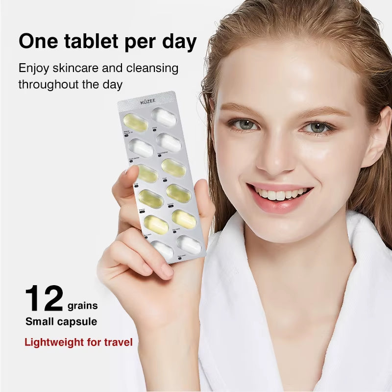 All-In-One Face Care Capsules Packaging On-The-Go Brightening Face Serum Toner Cream Skin Care Set Travel Skin Care Sets