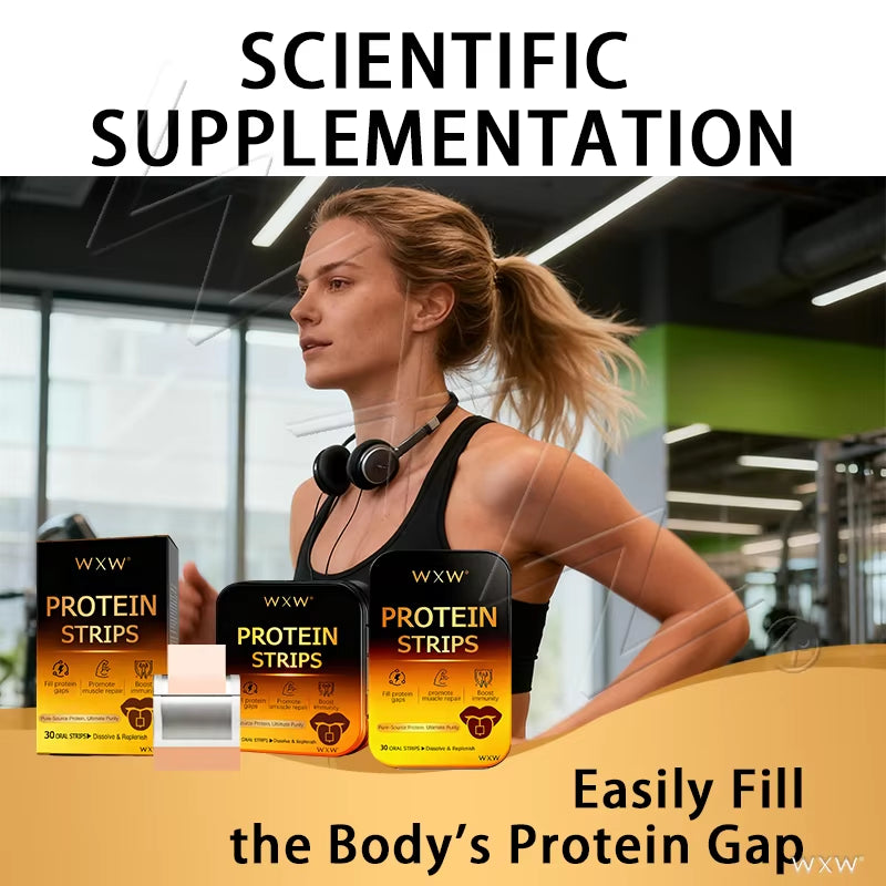 Whey Protein Oral Dissolvable Strip Rapid Absorption Muscle Repair Post-Workout Support Convenient Protein Supplement